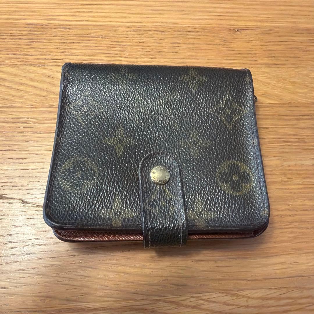 ルイビトン　コンパクトジップモノグラム　ブラウン　財布