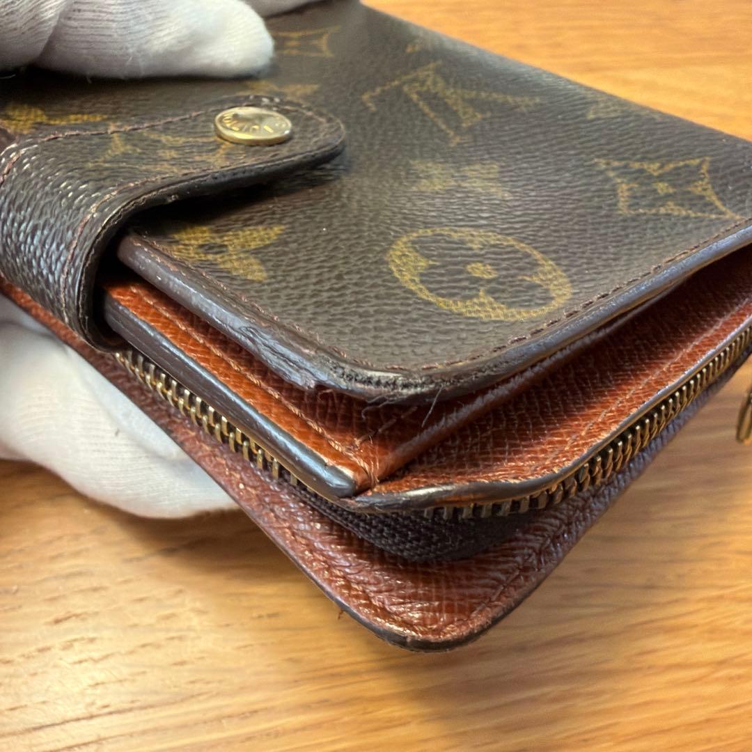 ルイビトン　コンパクトジップモノグラム　ブラウン　財布