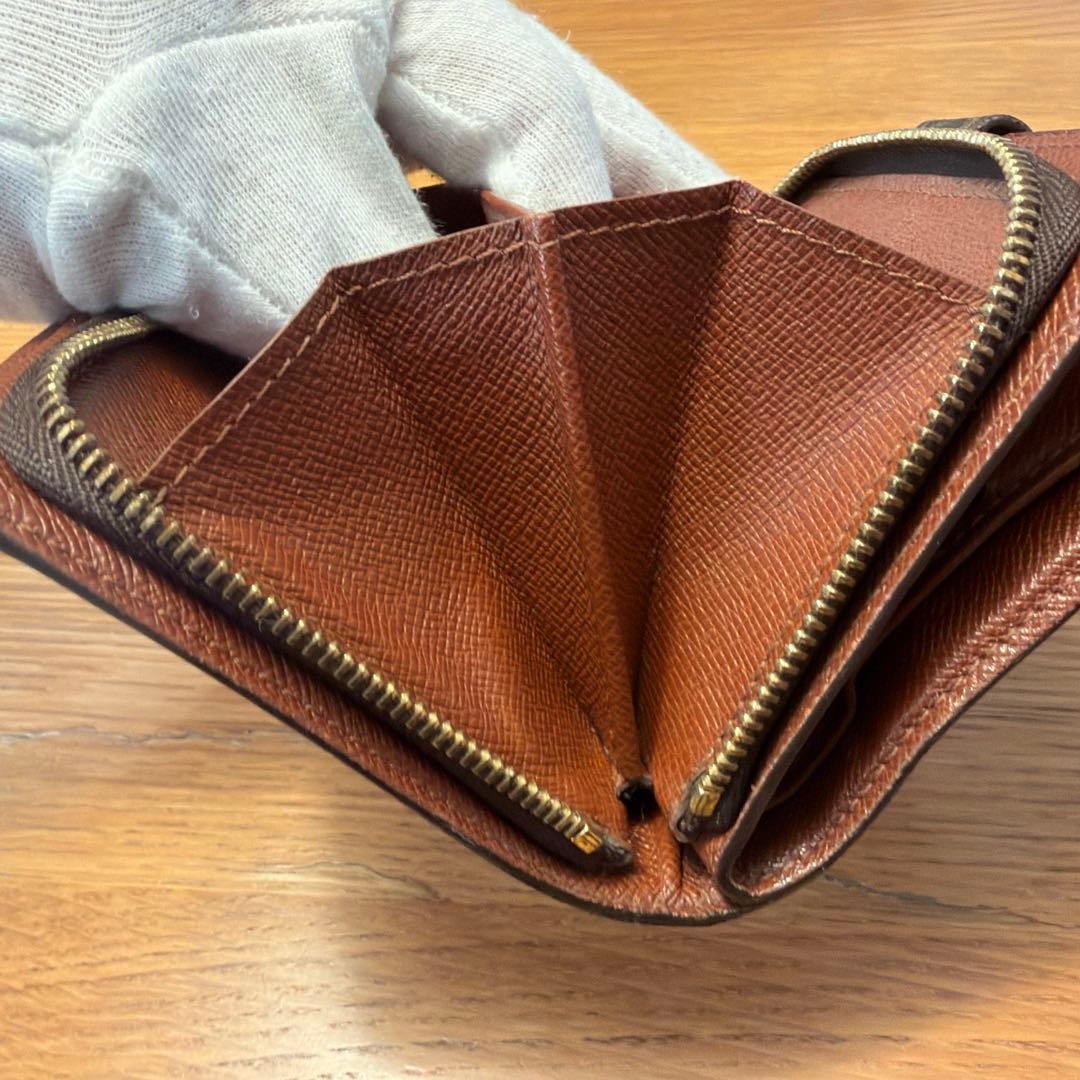 ルイビトン　コンパクトジップモノグラム　ブラウン　財布