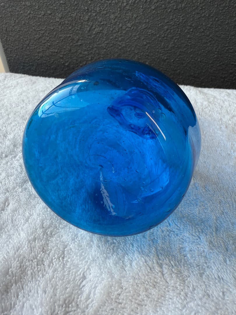 倉敷ガラス 小谷真三先生　花瓶(一輪挿し)　小谷ブルー