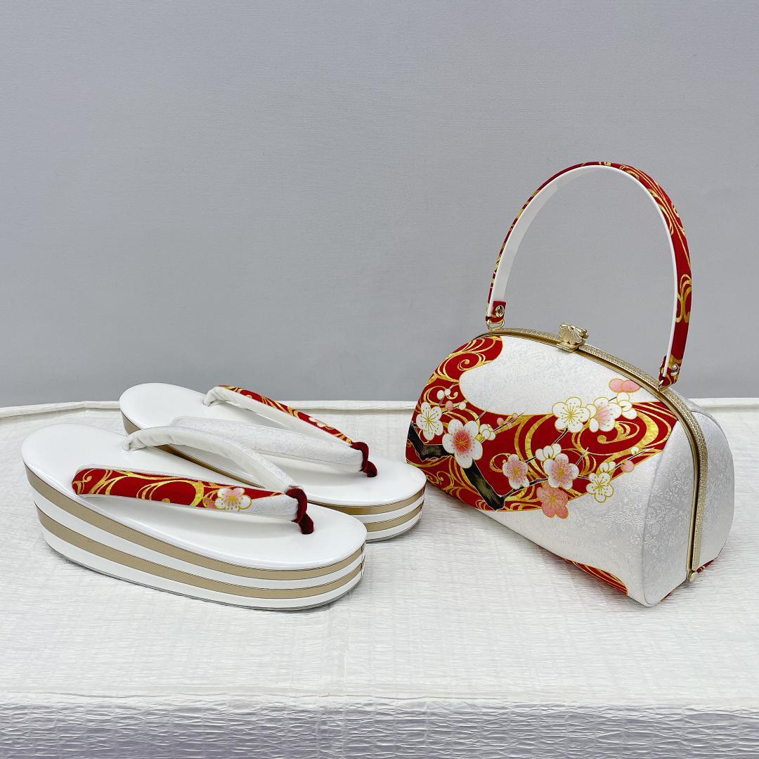 BY★2188★ 草履 バッグ セット 成人式 卒業式 振袖 赤 白 黄