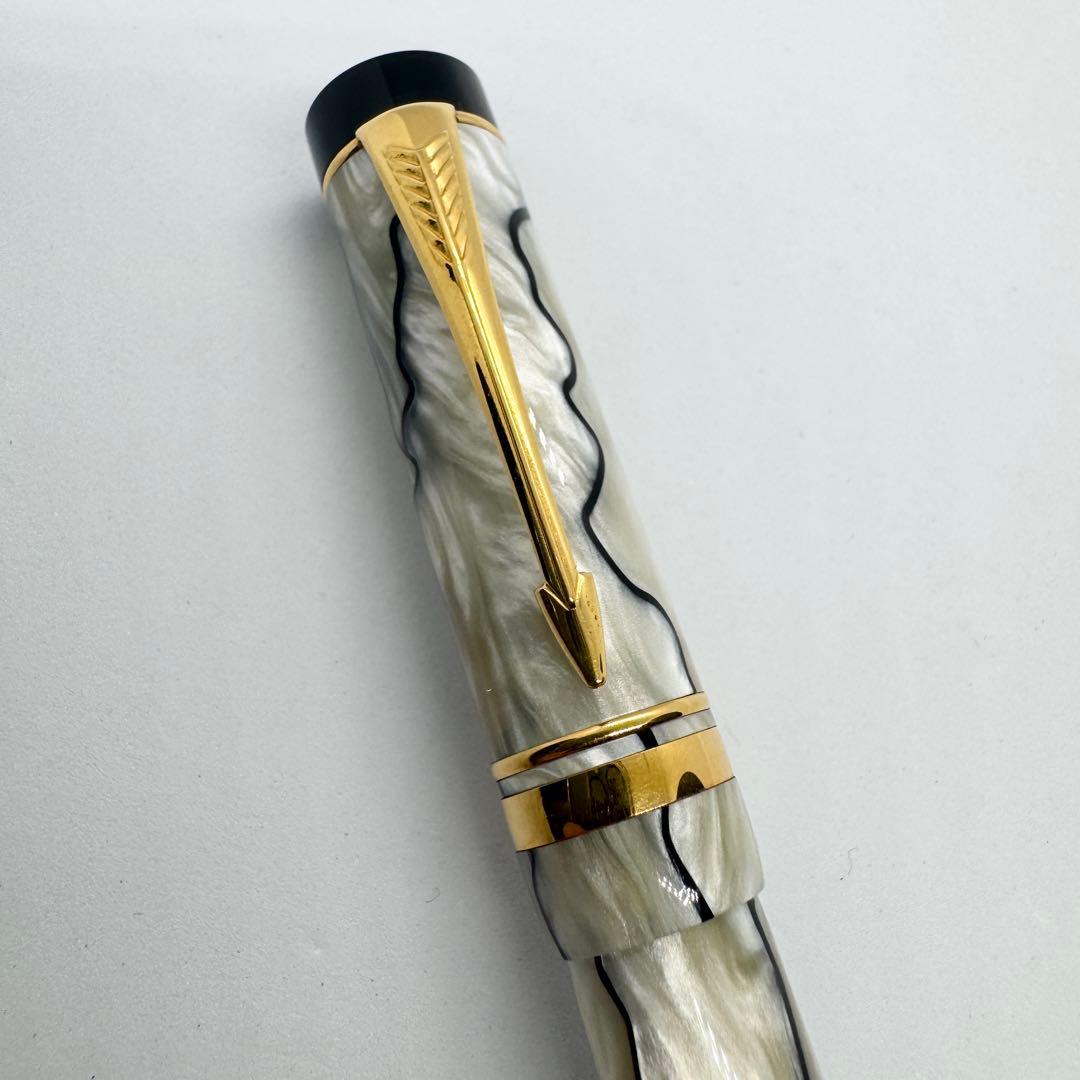 パーカー 万年筆 デュオフォールド　パール ブラック 18K センテニアル