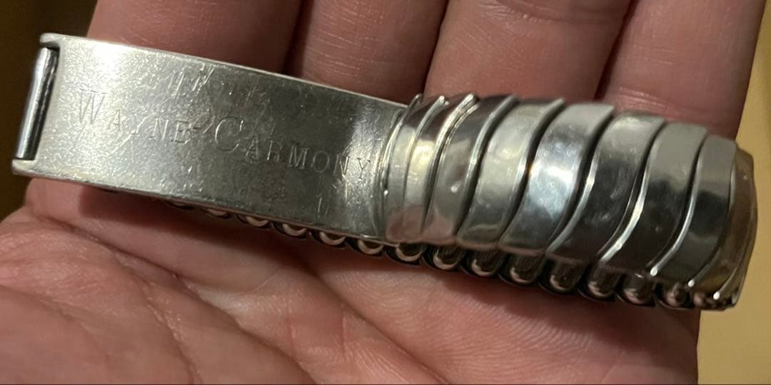 スウィートハート 蛇腹　IDプレート シルバーブレスレット