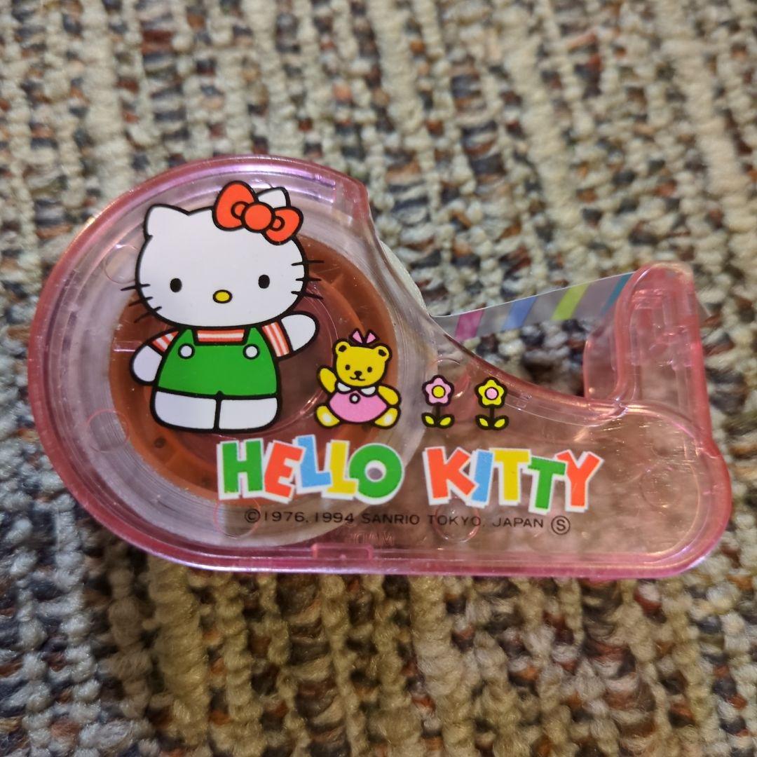 【匿名配送／SANRIO】1994年平成レトロキティセロハンテープケース