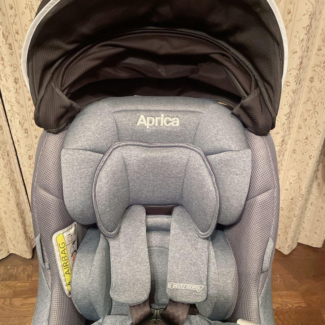 ✨美品✨Aprica クルリラAD チャイルドシート 回転式　ライトネイビー