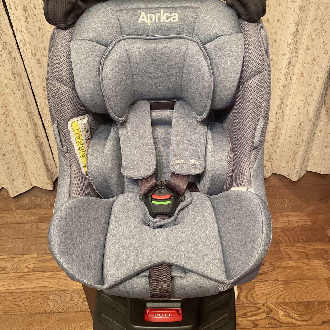 ✨美品✨Aprica クルリラAD チャイルドシート 回転式　ライトネイビー
