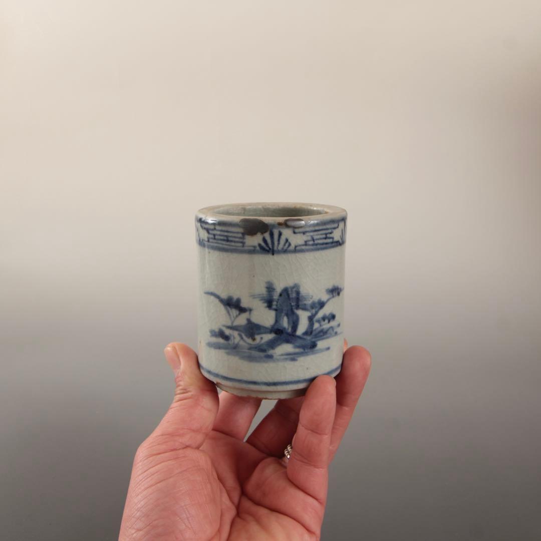 染付 筒碗 筒茶碗 筒盃 香炉 古美術 古染付 古道具 アンティーク 茶道具