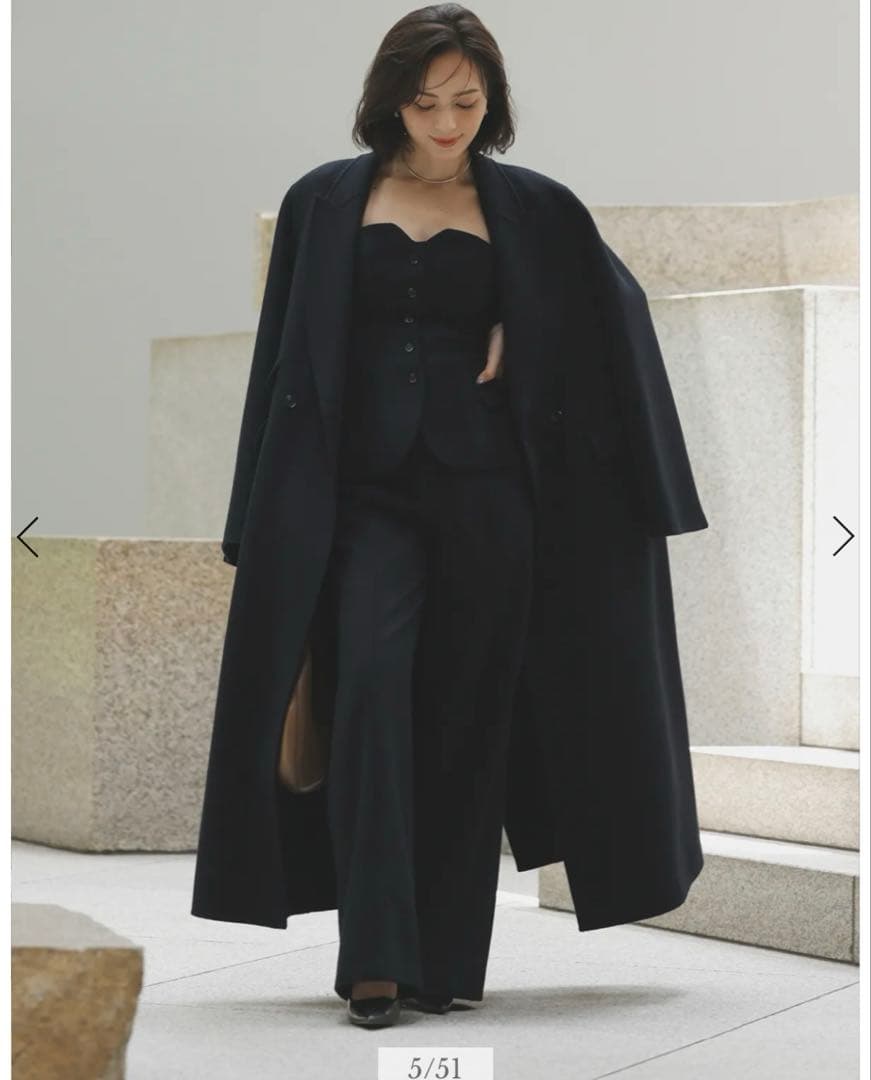 アニュアンス　リバーロングダブルポケットチェスターコート　S