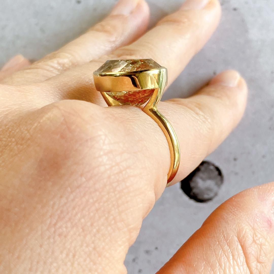 フェルドスパーサンストーンのメルベイユリング　天然石リング