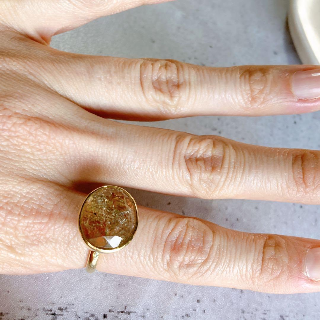 フェルドスパーサンストーンのメルベイユリング　天然石リング