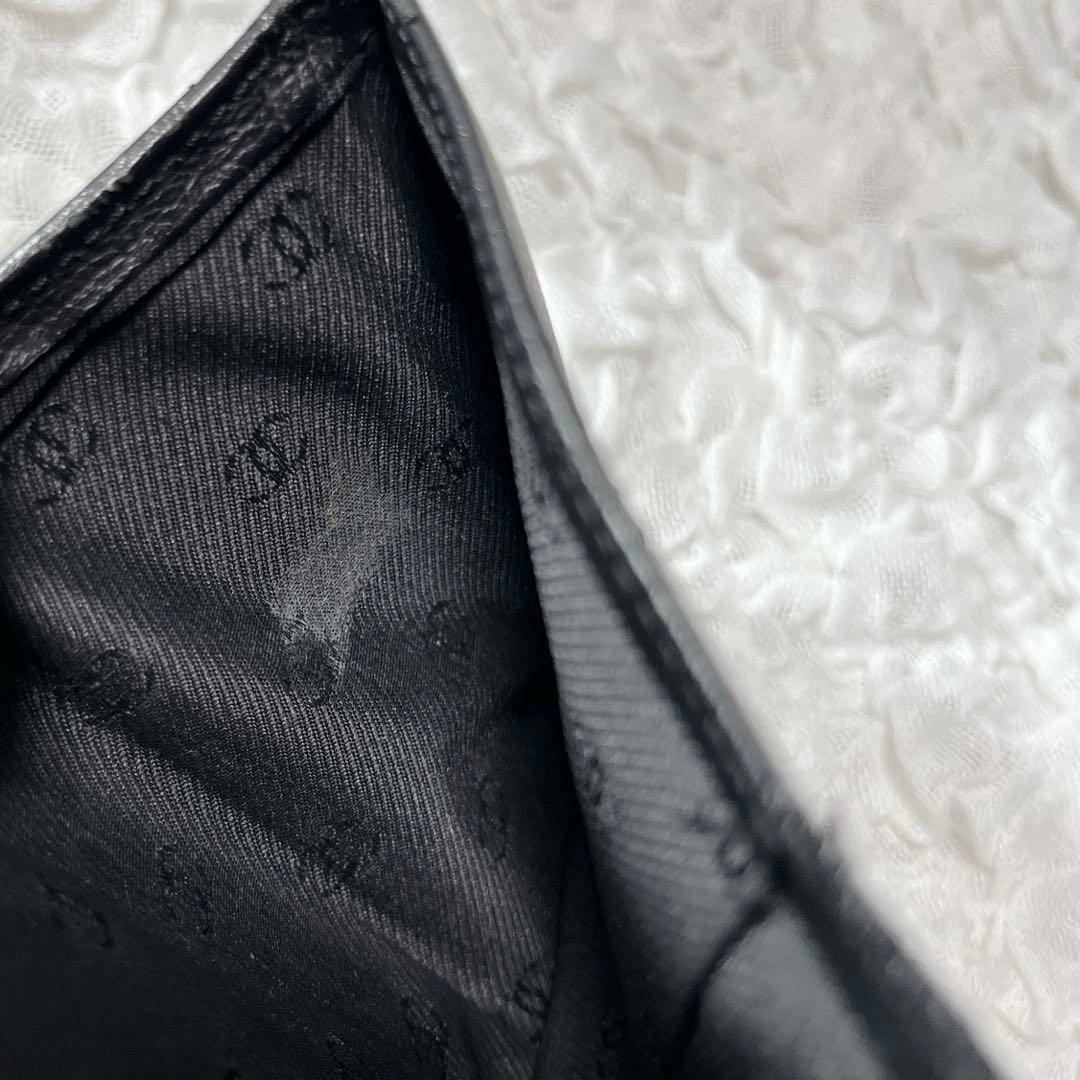CHANEL ブラック 三つ折り財布　シャネル　ココマーク　レザー　コンパクト