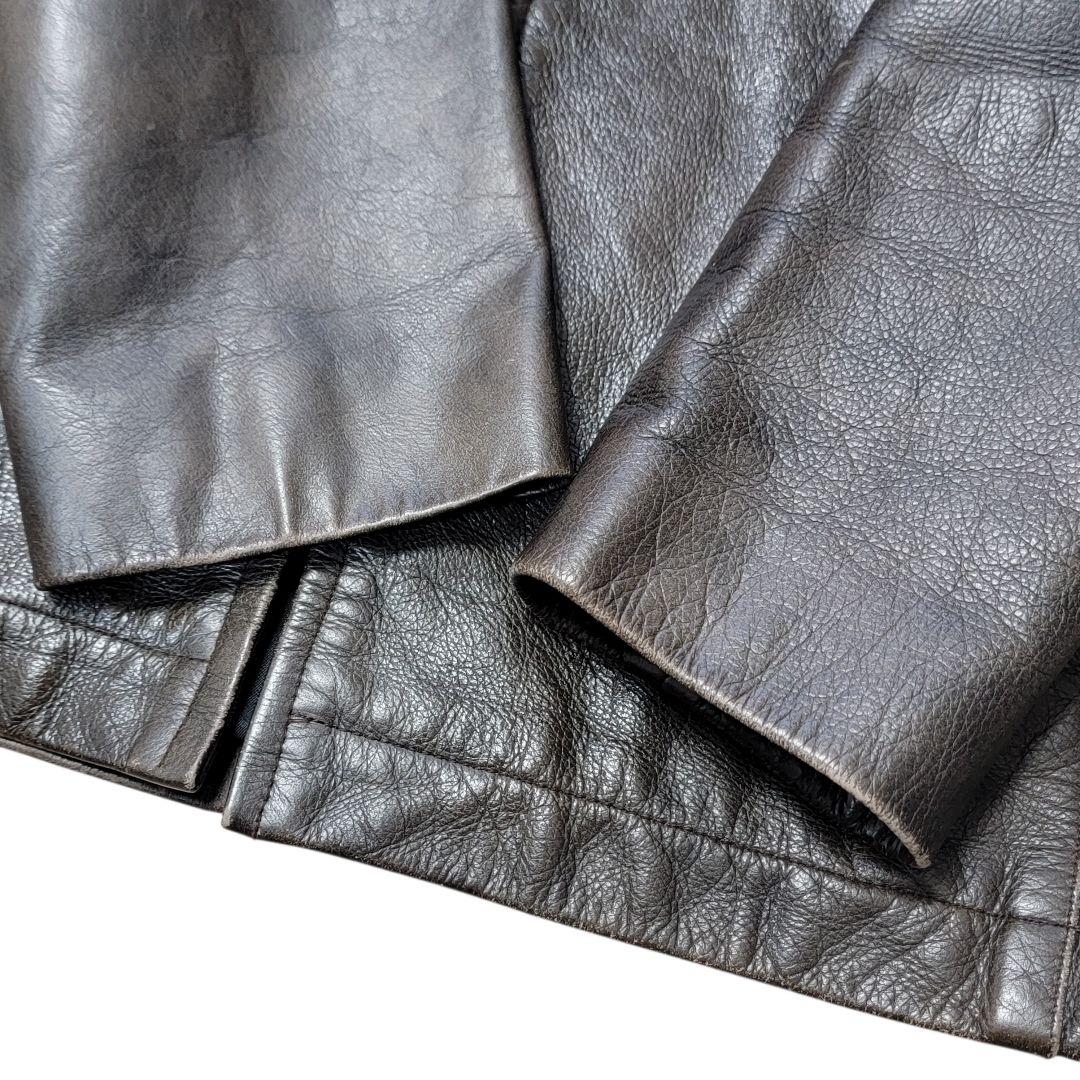 90S フランス製 アーペーセー APC 牛革 レザージャケット トラッカー