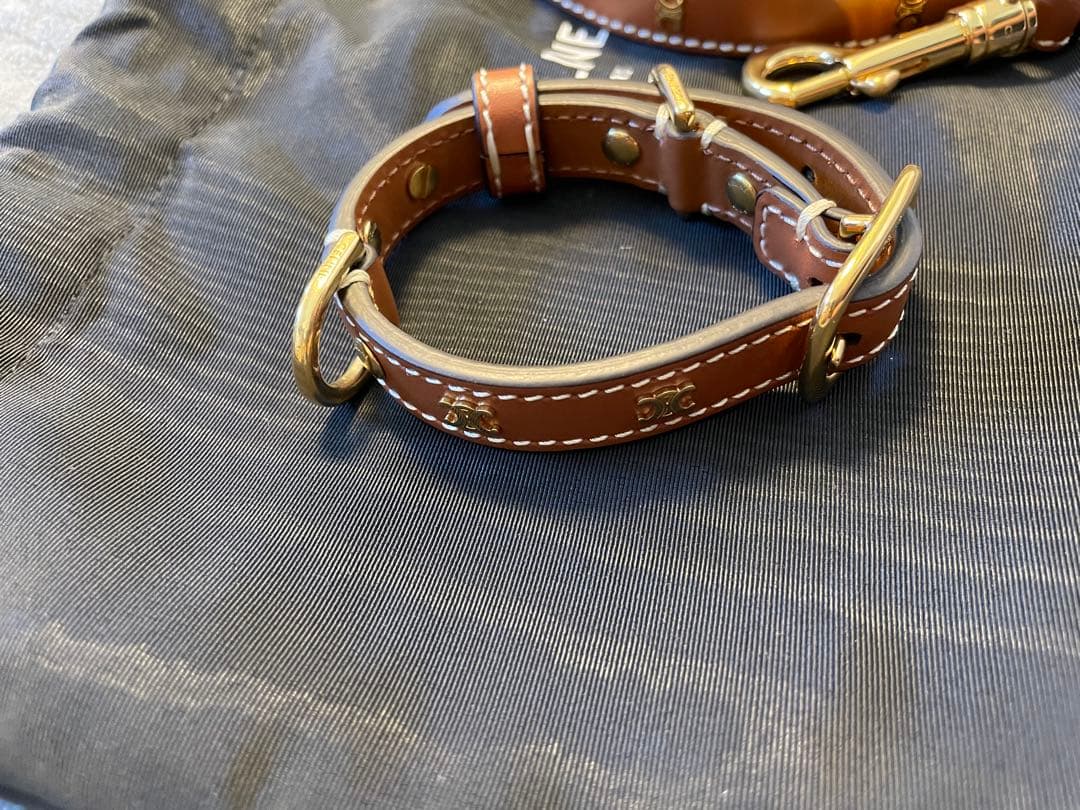 【新品未使用】セリーヌ　トリオンフ　首輪　リードトップセット　ドッグカラー　現行