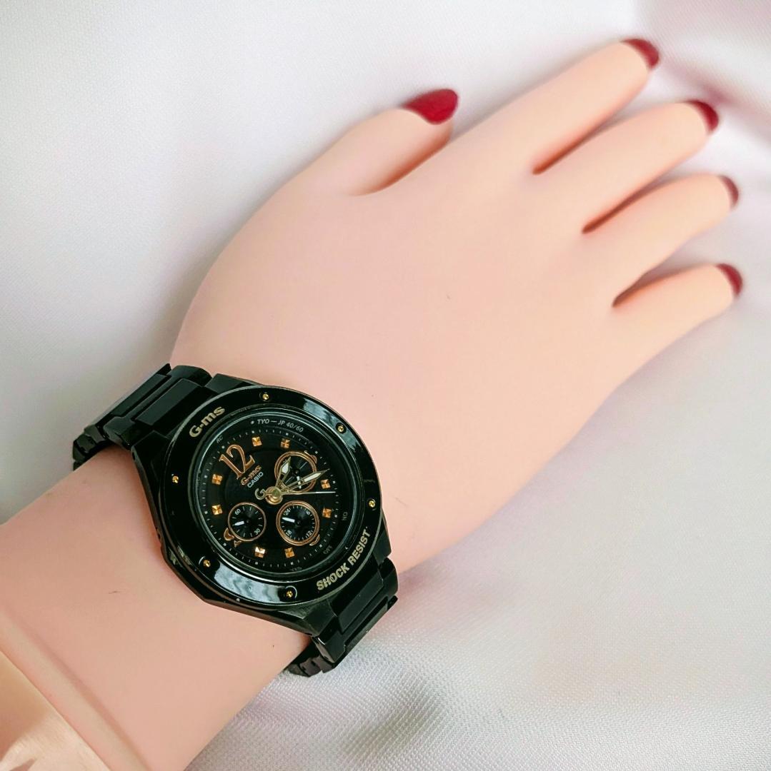 良品 CASIOカシオ レディース腕時計ベビーGブラック黒 高級感カッコいい
