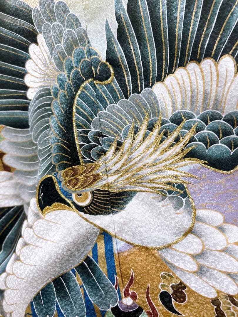 刺繍入り!!七五三　5歳　男の子　フルセット　一式　黄土色　からし色　鷹