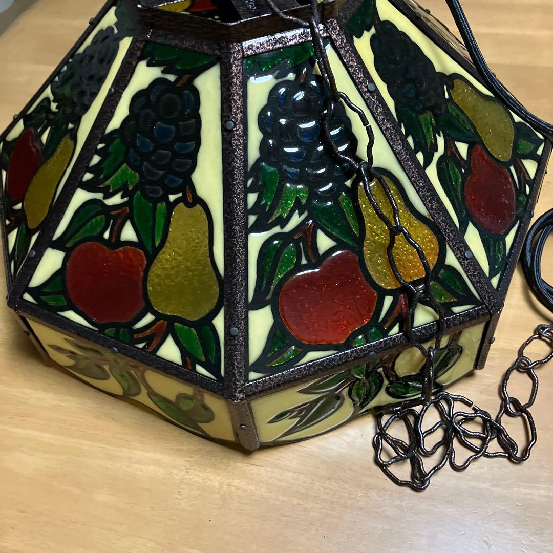 ステンドグラス風ペンダント照明（引掛シーリング式、取付具付き）