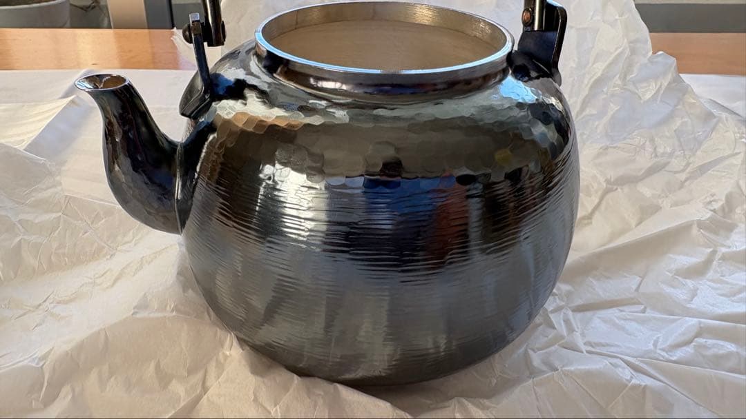 秀夆堂製　銀瓶丸型五合 銀いぶし仕上