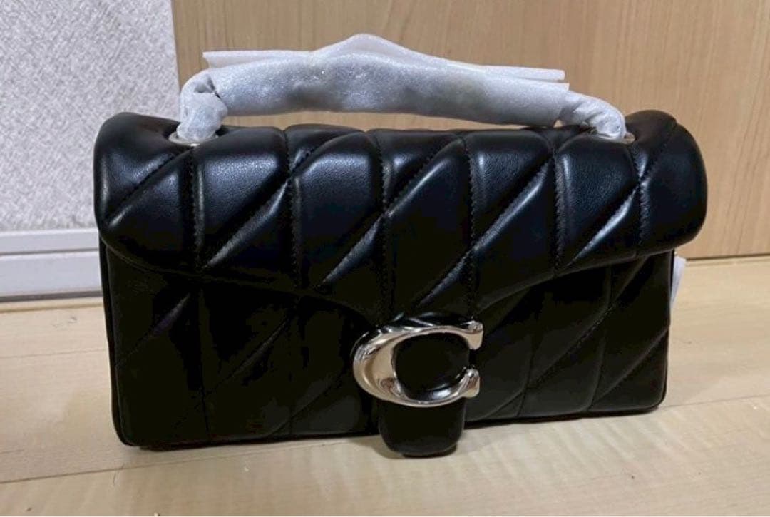 【訳あり】COACHコーチ cp150 タビーショルダー26黒Cマークシルバー色