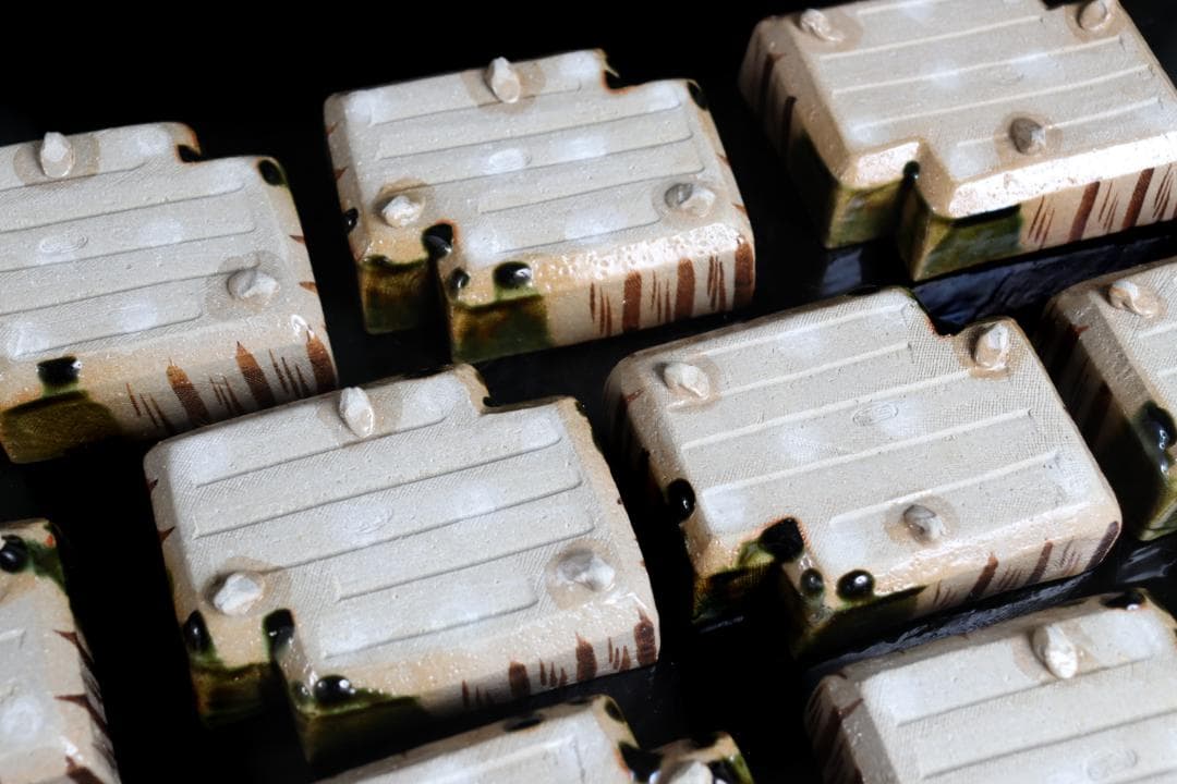 織部 八橋 向付 10客 懐石道具会席和食器陶芸鉢