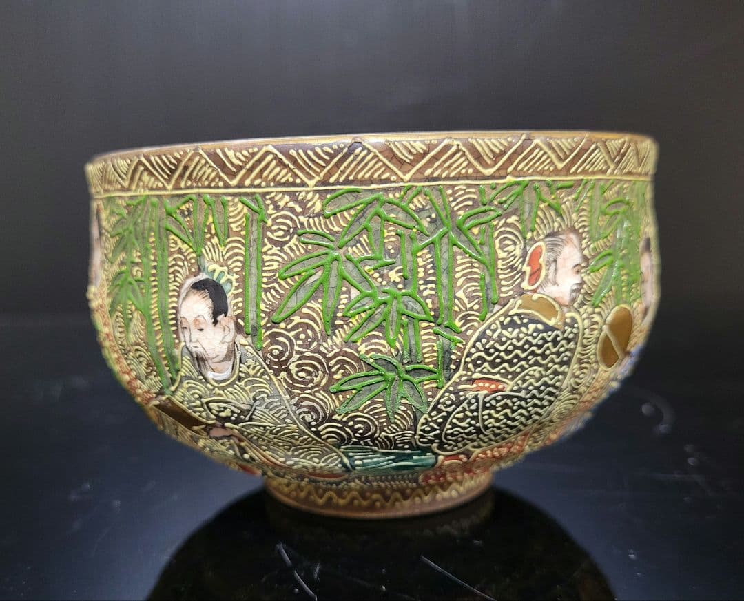 薩摩焼　細密彩色 沈壽官 沈寿官 茶碗 茶道具　陶磁器