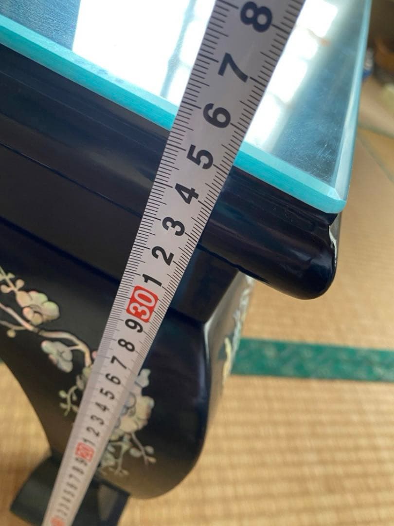 昭和レトロ ヴィンテージ　螺鈿細工 梅小鳥　木製漆塗り 座卓 センターテーブル