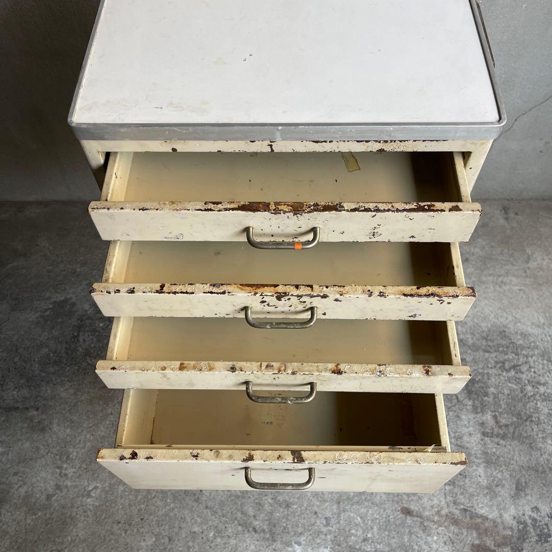 インダストリアル　ビンテージ デンタルキャビネット　工具箱　作業台