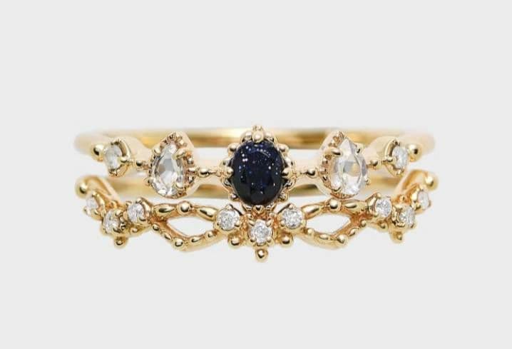 【大値下げ】ノジェス マルチストーンリング K10YG