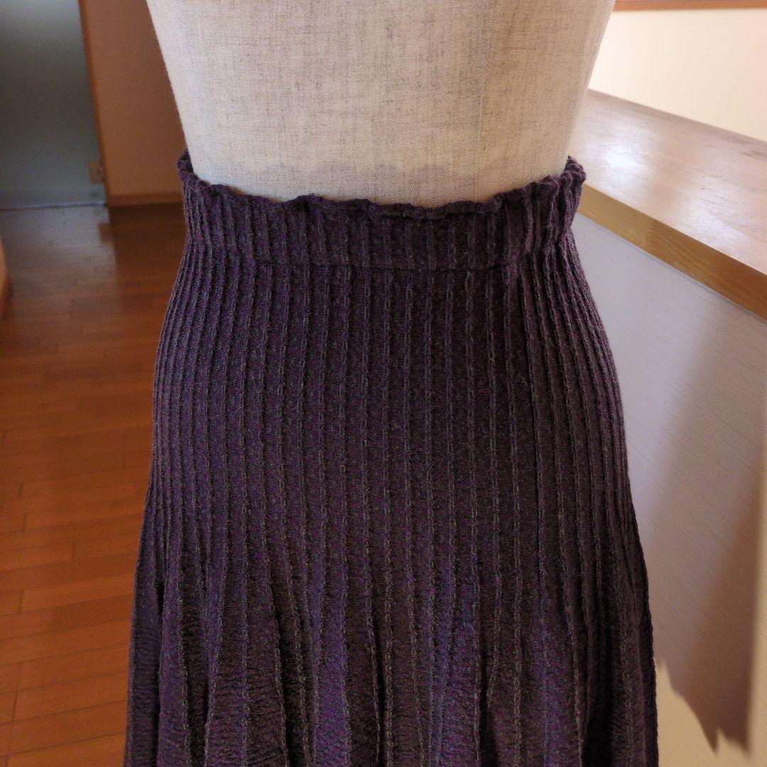 紫色リブ編みフレアスカート 、 エトロ 、ニット