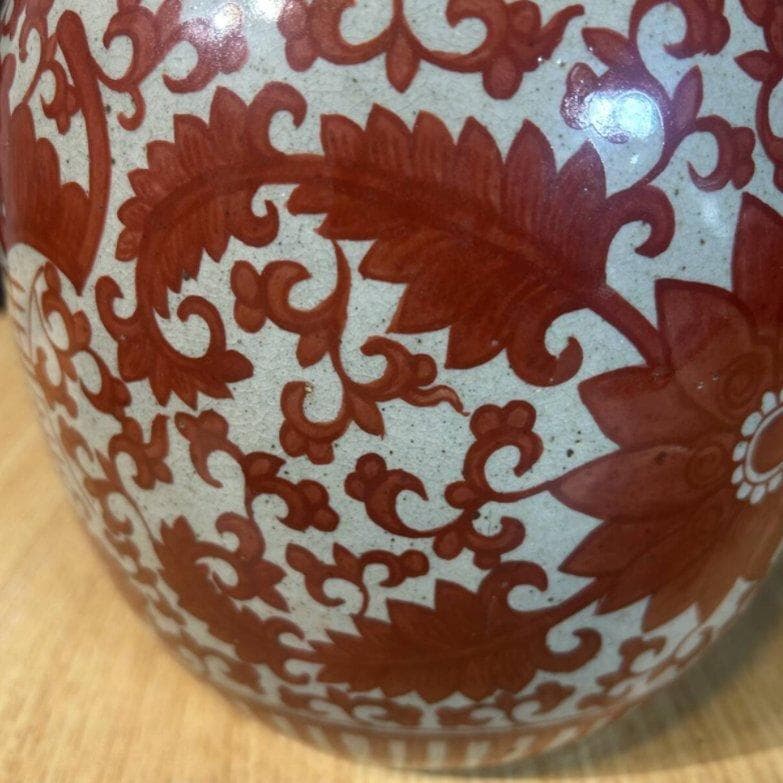 S8029　清　二彩花弁紋缶　中国古美術　中国古玩　壺　花瓶　花器