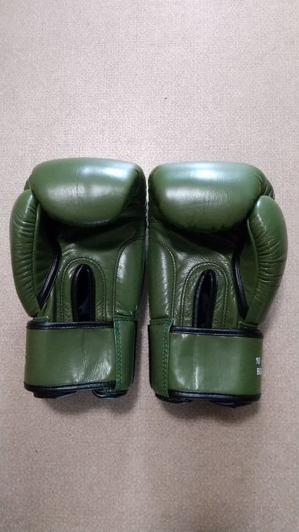 本革製WINDYボクシンググローブ 10oz オリーブ キックボクシング NP