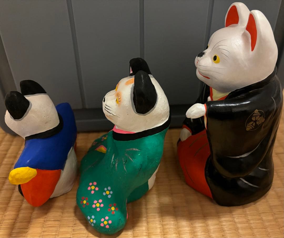 郷土玩具　つつみ人形　招き猫　まねきねこ　3点セット