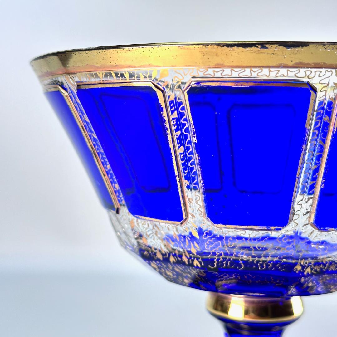 ビンテージ　イタリア　ベネチアングラス　金彩コンポート　直径㎝ 高さ㎝