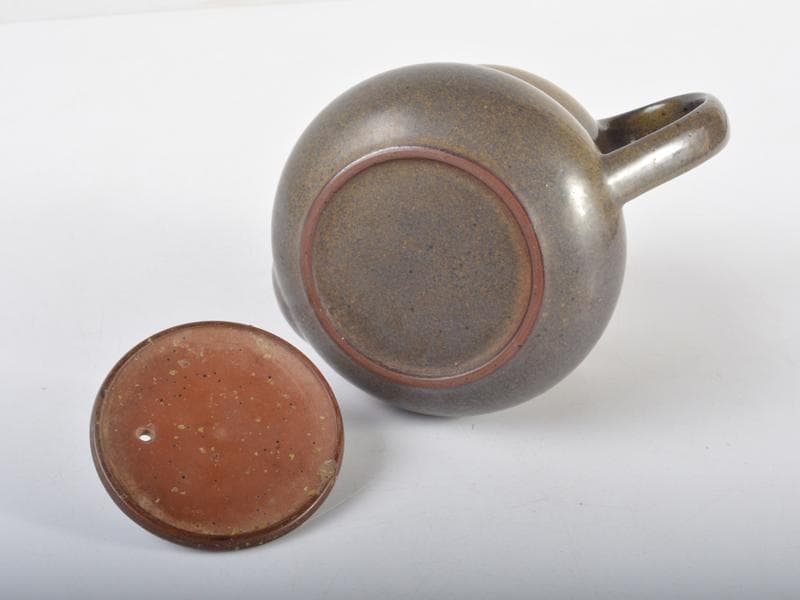 中国　 茶葉末釉 　蕎麦釉瓢箪摘み　急須　茶壷　　M　R4549