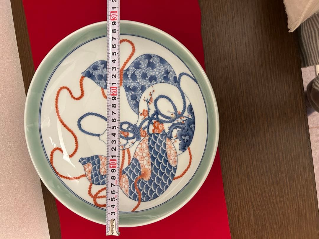 伊万里焼　色絵三瓢箪文様皿 高台大皿