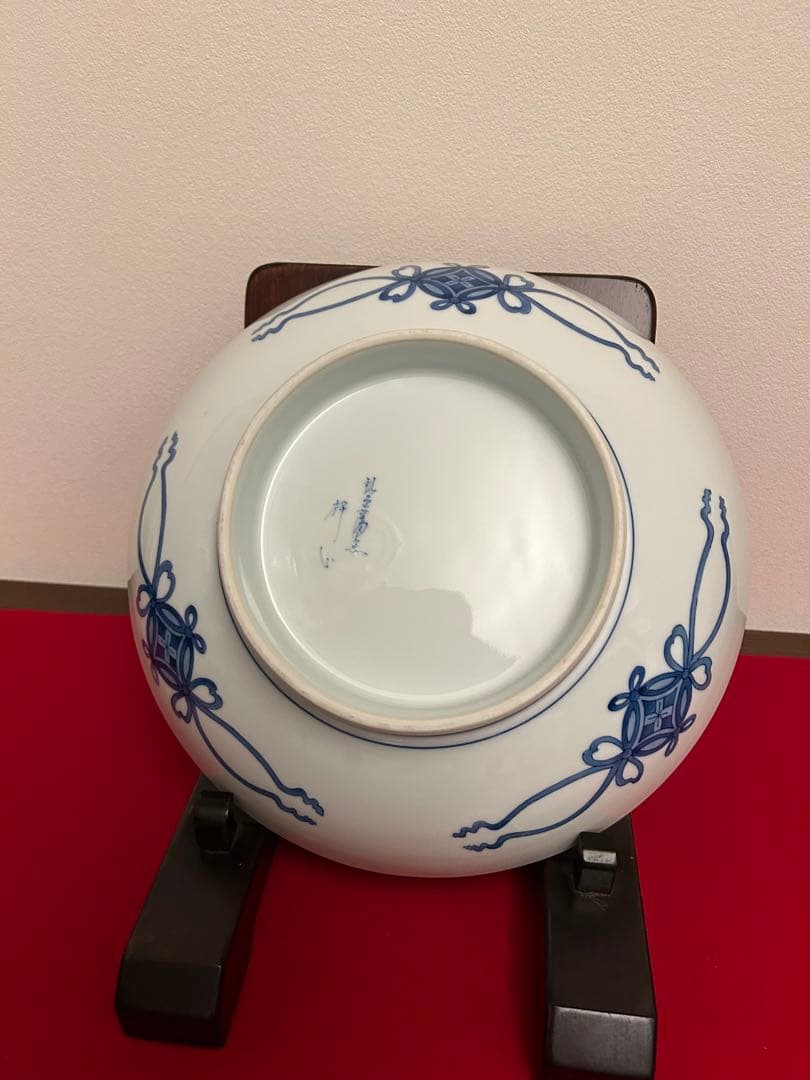 伊万里焼　色絵三瓢箪文様皿 高台大皿