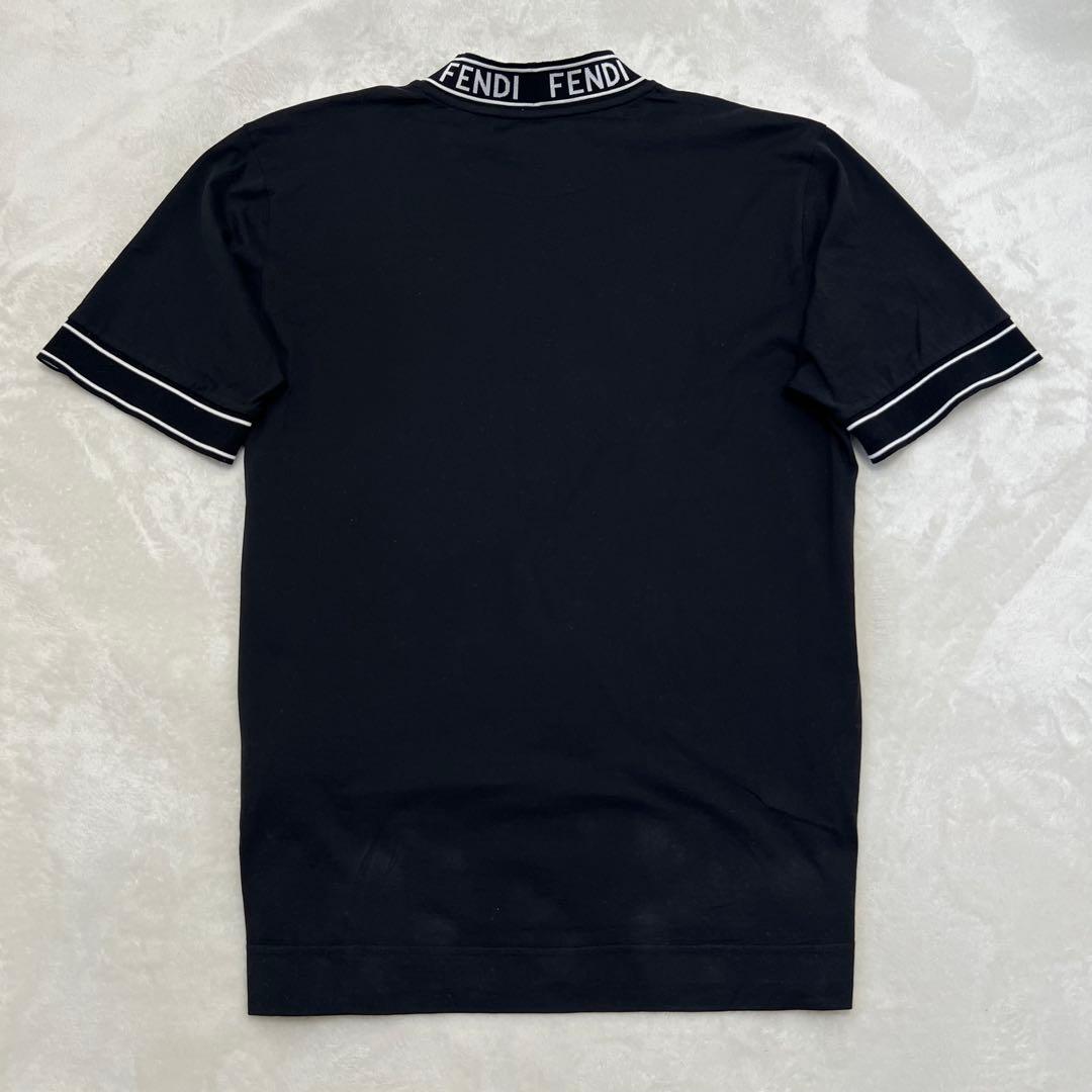 【極美品】FENDIフェンディモックネック ロゴTシャツ　L ブラック目黒蓮着用