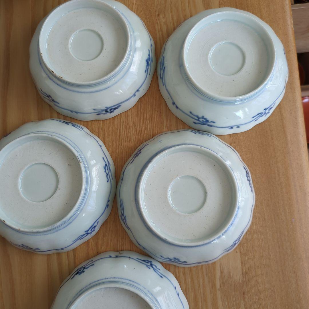 骨董 古伊万里 なます皿 染錦 染め付け 器 皿 陶器 美品 ５枚〜