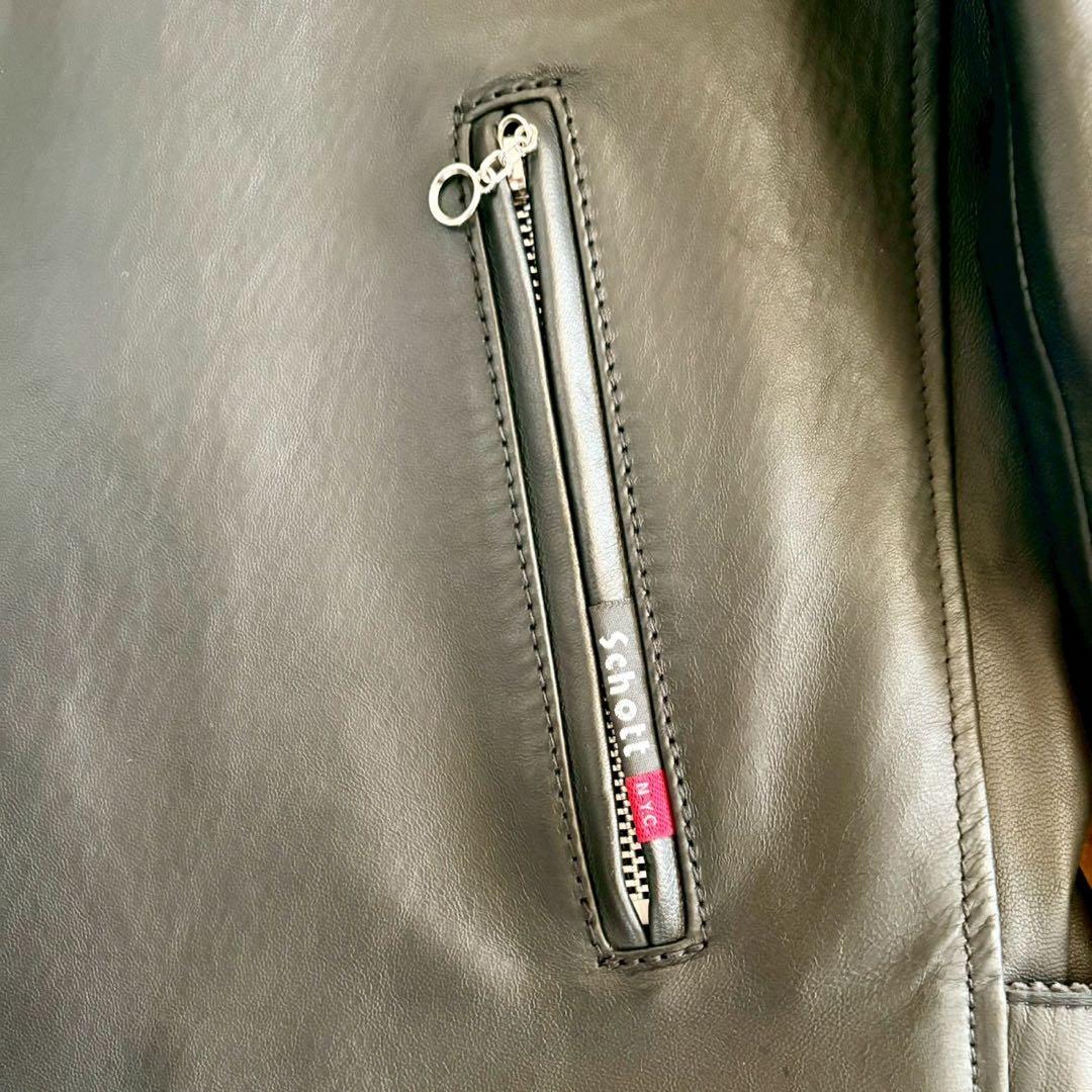 Schott シングルライダースジャケット ブラック