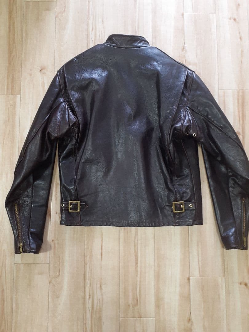 希少 schott レザー ライダースジャケット 赤茶 641EVS 36