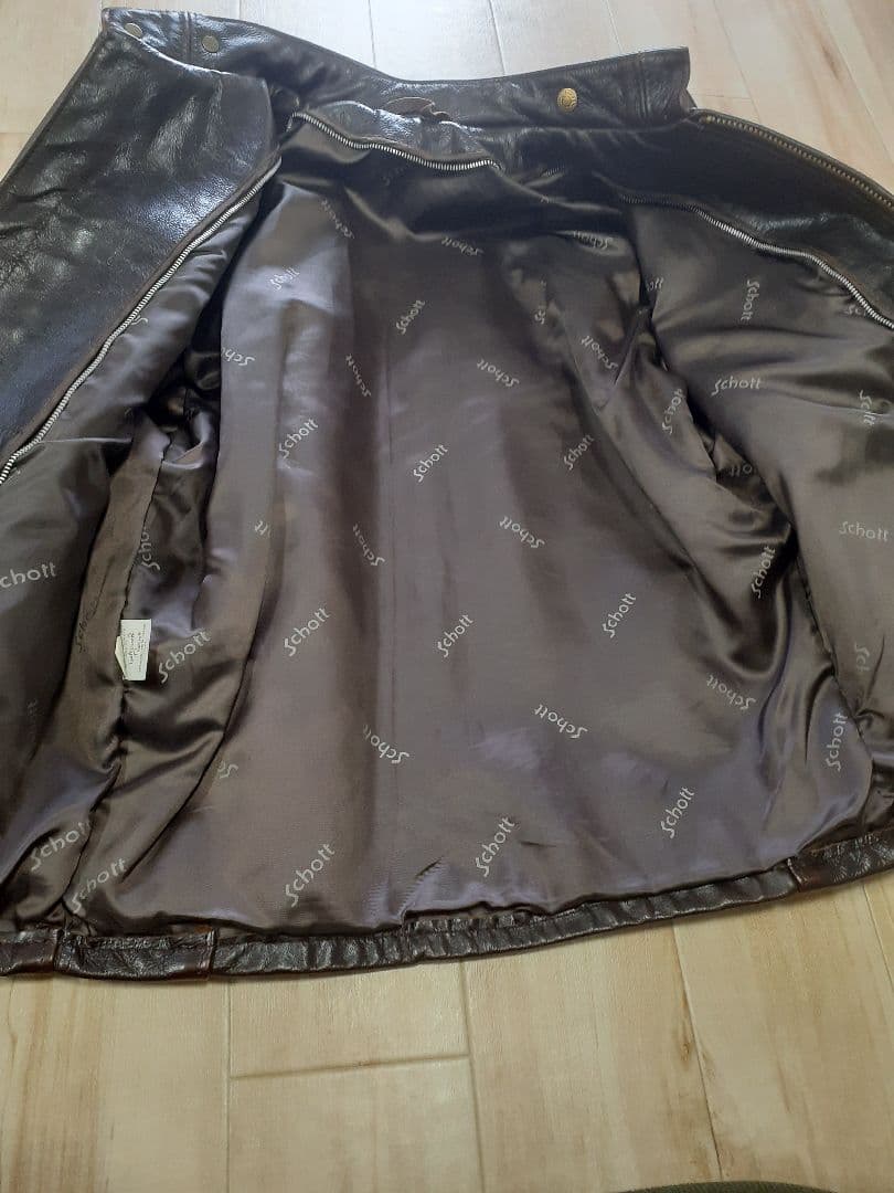 希少 schott レザー ライダースジャケット 赤茶 641EVS 36