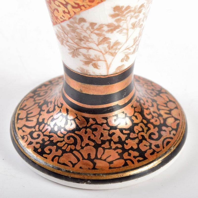 九谷焼　古九谷　色絵金彩　源氏物語画　觥　酒杯　一對　時代箱付　M　R4954