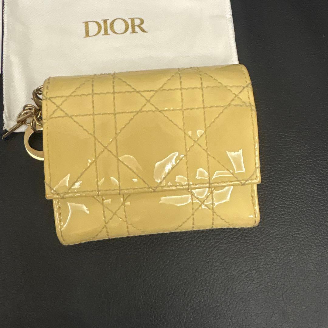 ディオール レディディオール カナージュ ロータスウォレット 三つ折り財布