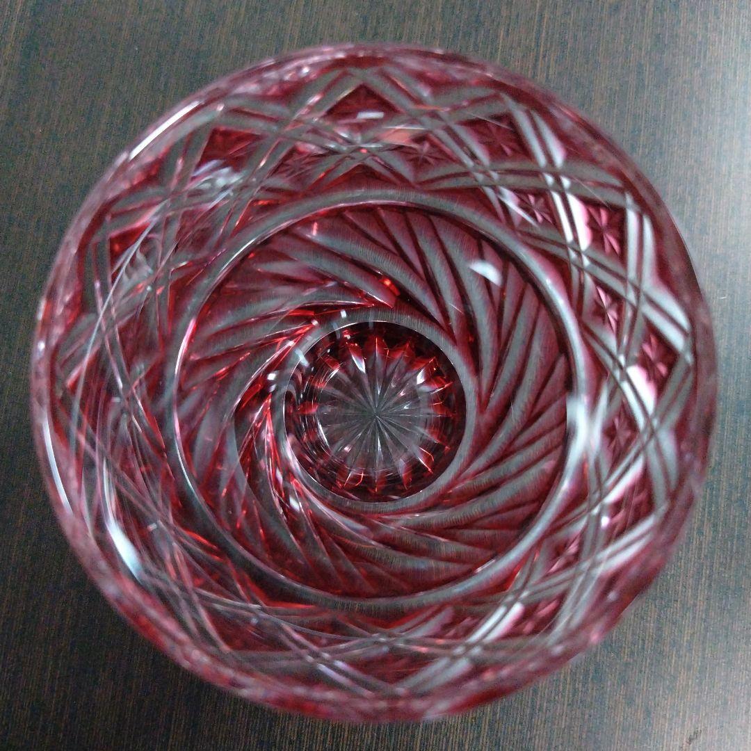 薩摩切子 フリーカップ 金赤