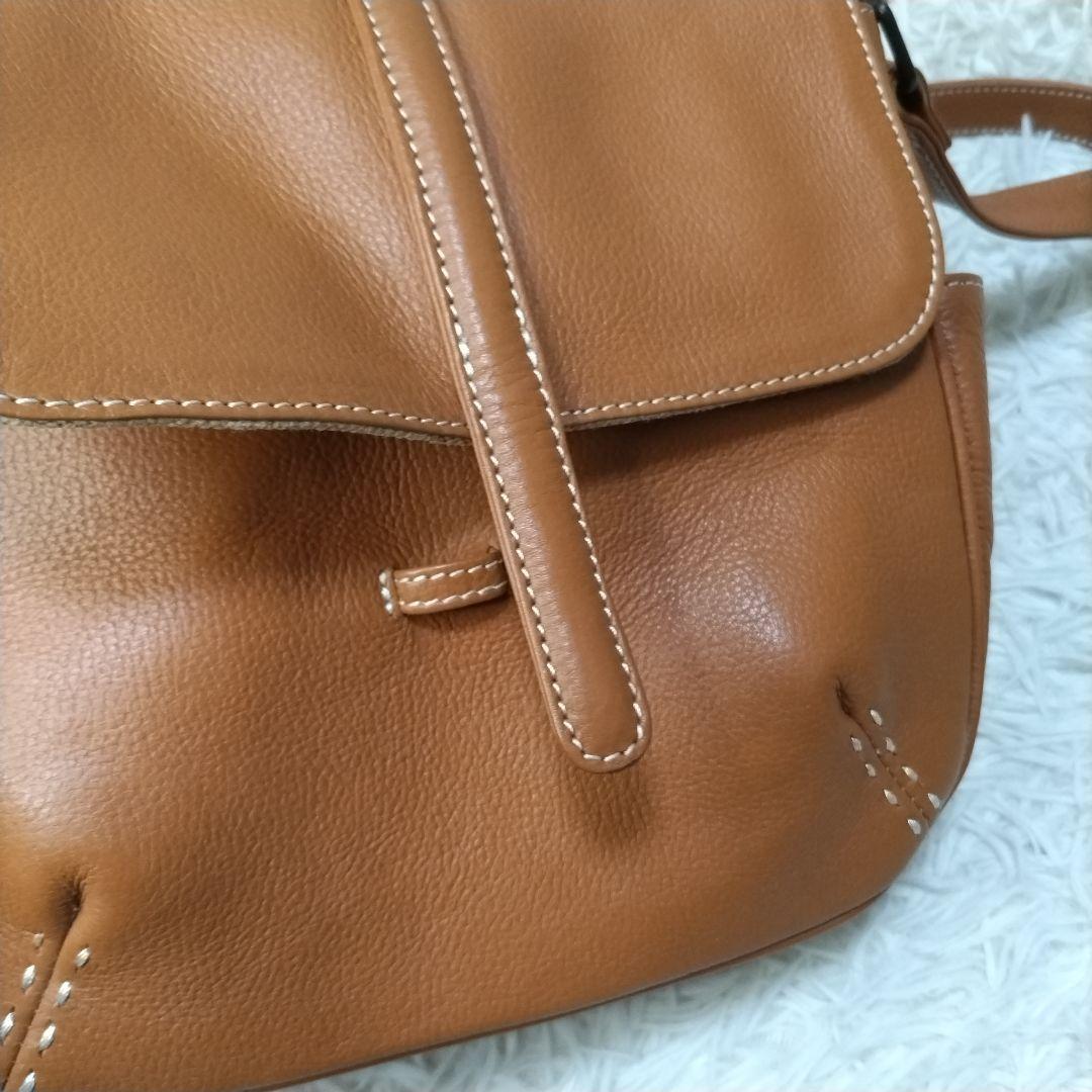 極美品　MOTHERHOUSE　マザーハウス　レザー　ショルダーバッグ　ステッチ