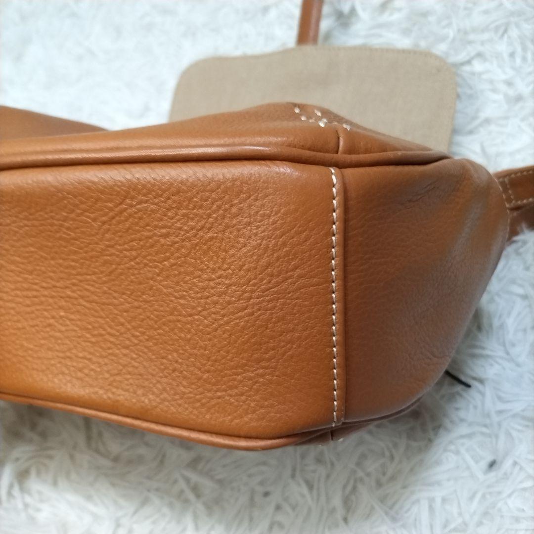 極美品　MOTHERHOUSE　マザーハウス　レザー　ショルダーバッグ　ステッチ