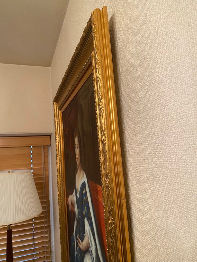 特大 油彩 フランスアンティーク 婦人画 大型