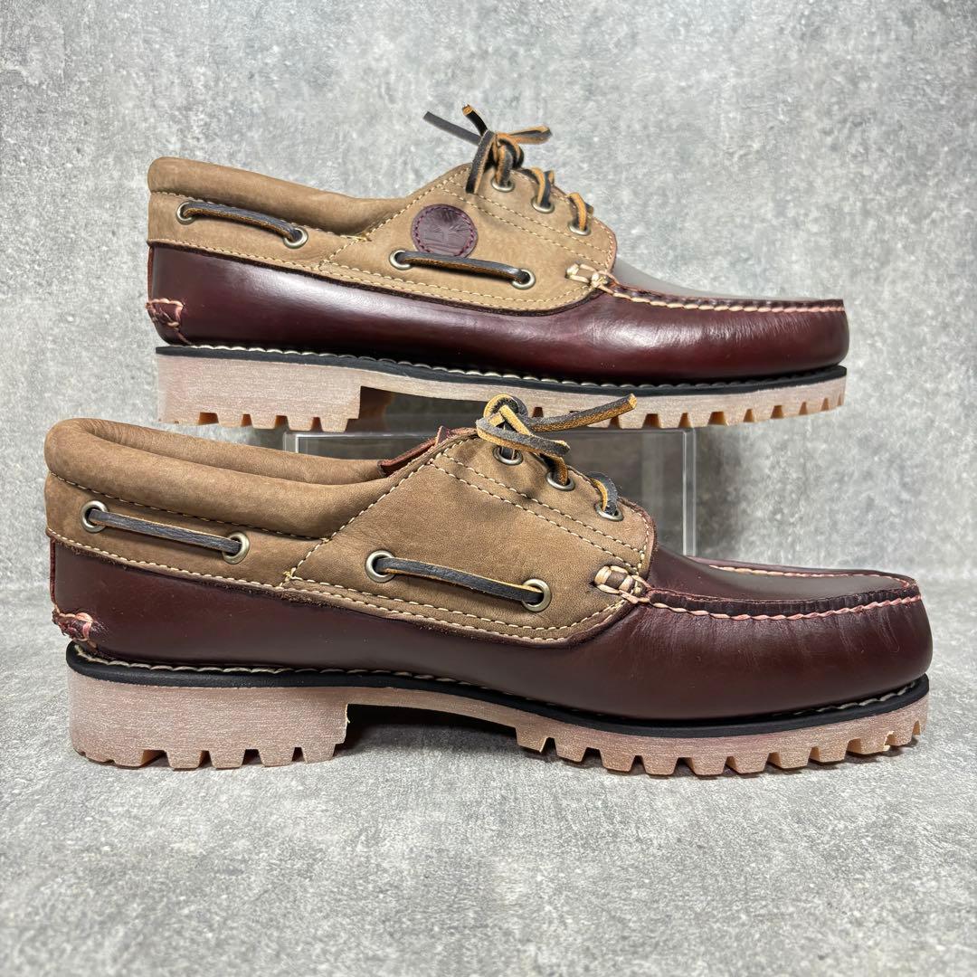 【新品未使用】Timberland デッキシューズ 3eye バーガンディ 27