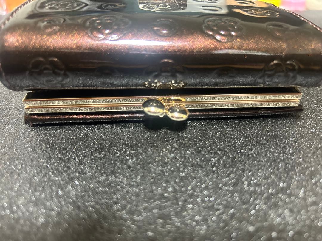 CLATHAS ダークブラウン 三つ折りがま口財布