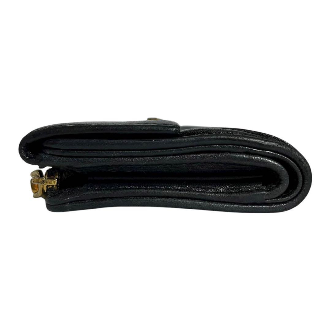 人気✨　ミュウミュウ　三つ折り財布　マテラッセ　L字ファスナー　ブラック　レザー