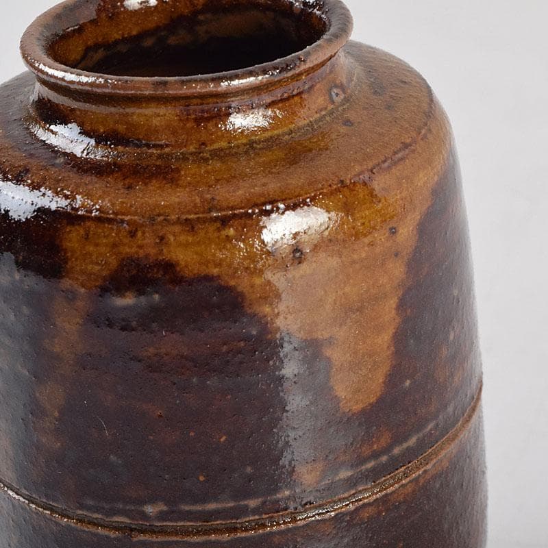 茶道具　瑞光窯造　佐々木八十二作　筒井写　瀬戸茶入　仕覆付　共箱　V　8900